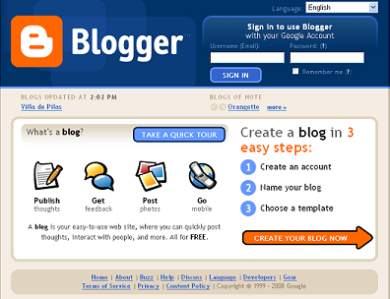 Página de inicio de Blogger FUENTE: DENVERPOST